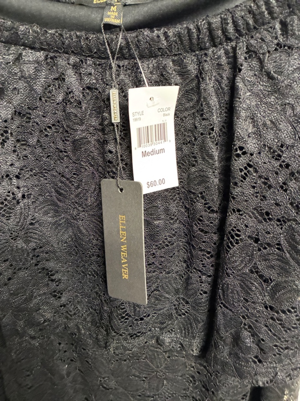 Ellen Weaver Black Lace Maxi with Draped Capelet - Picture 10 of 12